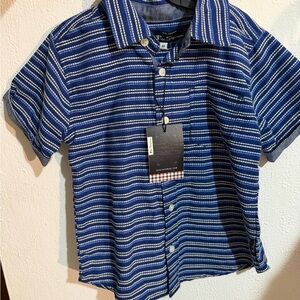 Ben Sherman Navy and White Striped Casual Shirt